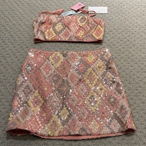 Caroline Constas Vibrant Sequin Ensemble